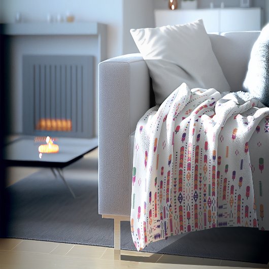 構造化されたフォークの部族芸術 フリースブランケット