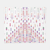 構造化されたフォークの部族芸術 フリースブランケット (正面(横))