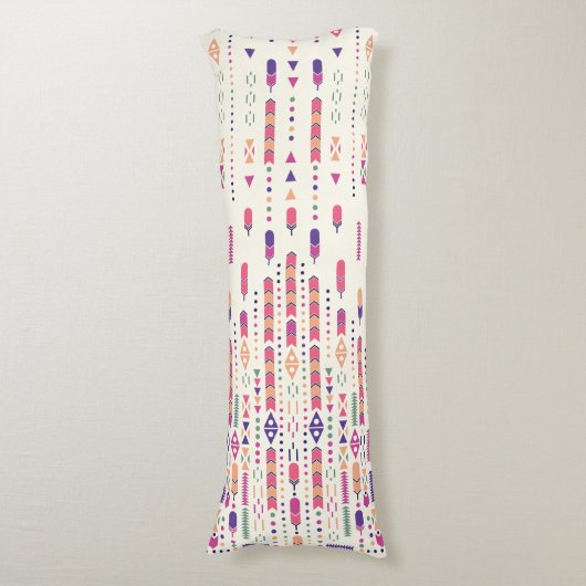 構造化されたフォークの部族芸術 ボディピロー (正面縦)