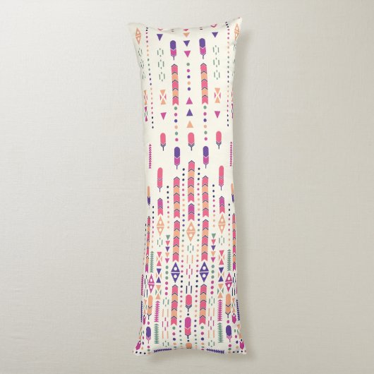 構造化されたフォークの部族芸術 ボディピロー (裏面 (縦))