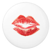 構造及び化粧品の引出しのための赤い口紅の唇 セラミックノブ (正面)