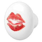 構造及び化粧品の引出しのための赤い口紅の唇 セラミックノブ (右)