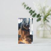 構造溶接機フォトQRコードビジネスカード 名刺 (スタンド正面)