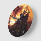 構造物の火災 ラウンド壁時計 (傾斜)