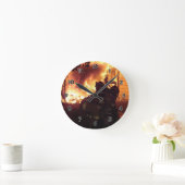 構造物の火災 ラウンド壁時計 (ホーム)