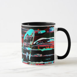 構造的干渉 – 抽象的なコーヒーマグ マグカップ