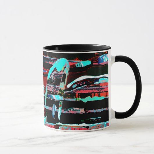 構造的干渉 – 抽象的なコーヒーマグ マグカップ (右)