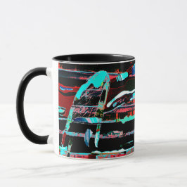 構造的干渉 – 抽象的なコーヒーマグ マグカップ