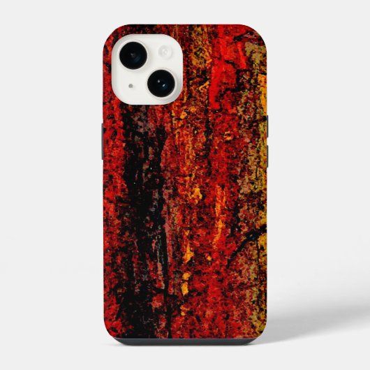 構造赤アフリカ抽象芸術 iPhoneケース (裏面)