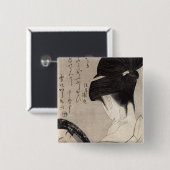 構造、c.1795-96を適用している若い女性 缶バッジ (正面&裏面)