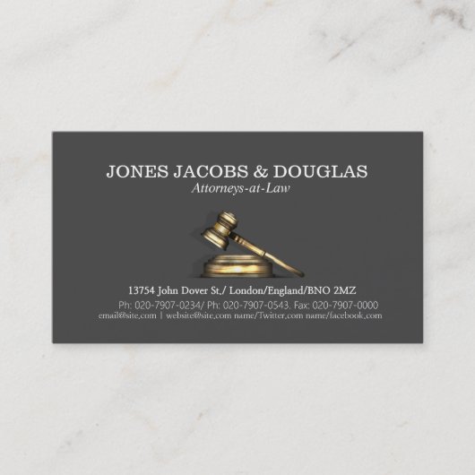 槌弁護士の弁護士の法律事務所の名刺 名刺 (正面)