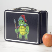 槍とヘルメットで戦士として亀 メタルランチボックス (インサイチュ)