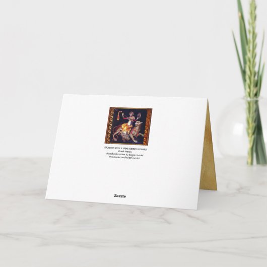 槍に乗ったヒョウのギリシャのモザイクのあるディオニュソス カード (裏面)