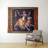 槍に乗ったヒョウのギリシャのモザイクのあるディオニュソス タペストリー (インサイチュ(横))