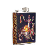 槍に乗ったヒョウのギリシャのモザイクのあるディオニュソス フラスク (右)