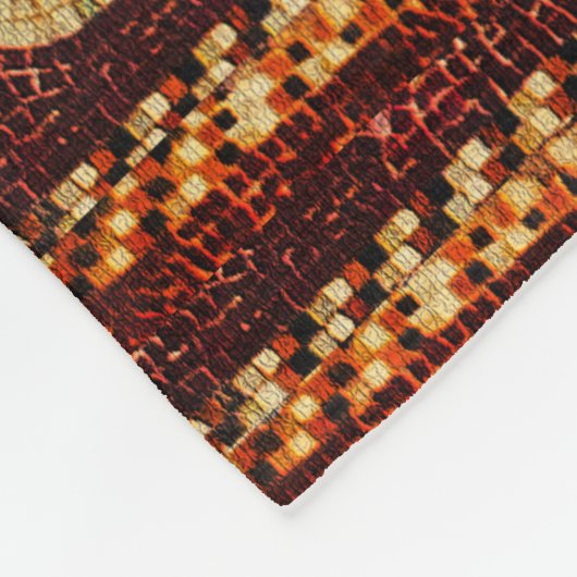 槍に乗ったヒョウのギリシャのモザイクのあるディオニュソス フリースブランケット (角)