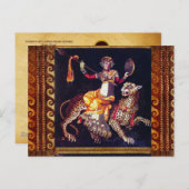 槍に乗ったヒョウのギリシャのモザイクのあるディオニュソス ポストカード (正面/裏面)