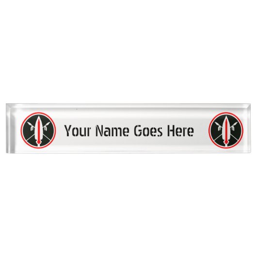 槍のミサイルの名札 デスクネームプレート (正面)
