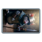 槍の磁石を持つ中世ネズミ マグネット (横)