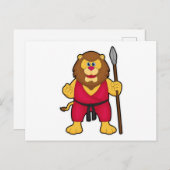 槍を持った戦士としてのライオン ポストカード (正面/裏面)