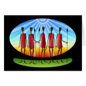 槍を持つマサイ族の人々 (正面横)