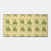 槍を携えた竹のアート デスクマット (正面)