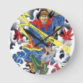 槍日本の入れデザイン ラウンド壁時計