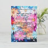 様々なかわいい抽象芸術デイジー花誕生会 招待状 (スタンド正面)