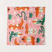 様々なカウボーイブーツパターン タペストリー (正面(横))