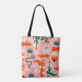 様々なカウボーイブーツパターン トートバッグ (裏面)