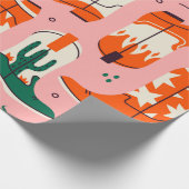 様々なカウボーイブーツパターン ラッピングペーパー (角)