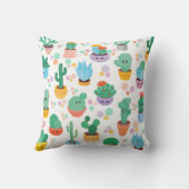 様々なカラフルポットの可愛い&漫画のサボテン クッション (裏面)