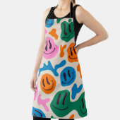 様々なカラフル溶け笑顔の顔。溶岩ランプ エプロン (インサイチュ)