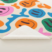 様々なカラフル溶け笑顔の顔。溶岩ランプ シェルパブランケット (3/4)