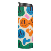 様々なカラフル溶け笑顔の顔。溶岩ランプ タンブラー (回転右)