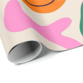 様々なカラフル溶け笑顔の顔。溶岩ランプ ラッピングペーパー (ロールコーナー)