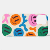 様々なカラフル溶け笑顔の顔。溶岩ランプ Case-Mate iPhoneケース (裏面 (横))