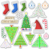 様々なクリスマスをテーマにしたシンボルのシール シール (正面)