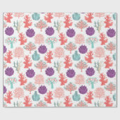 様々なサンゴの深いの海植物のパターン ラッピングペーパー (フラット)