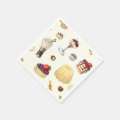 様々なデザートと甘いパターン。 スタンダードカクテルナプキン (角)