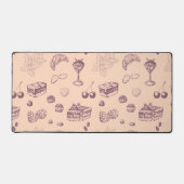 様々なデザートと甘いパターン。 デスクマット (正面)