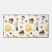 様々なデザートと甘いパターン。 デスクマット (正面)