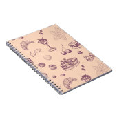 様々なデザートと甘いパターン。 ノートブック (右側)