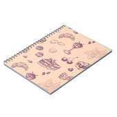 様々なデザートと甘いパターン。 ノートブック (左側)