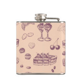 様々なデザートと甘いパターン。 フラスク (裏面)