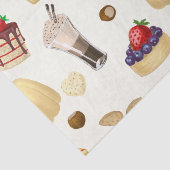 様々なデザートと甘いパターン。 薄葉紙 (詳細)