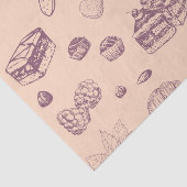 様々なデザートと甘いパターン。 薄葉紙 (詳細)