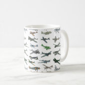 様々なドイツの第2次世界大戦機 コーヒーマグカップ (正面右)