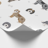 様々なドードル犬を使ったギフトラッピング紙 ラッピングペーパー (角)