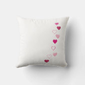 様々なハート型の模様の均一なパターン クッション (裏面)